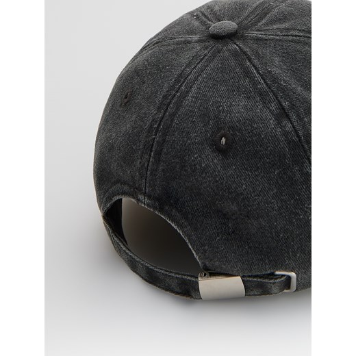 Reserved - Jeansowa czapka z haftem - ciemnoszary Reserved 5-9 lat Reserved