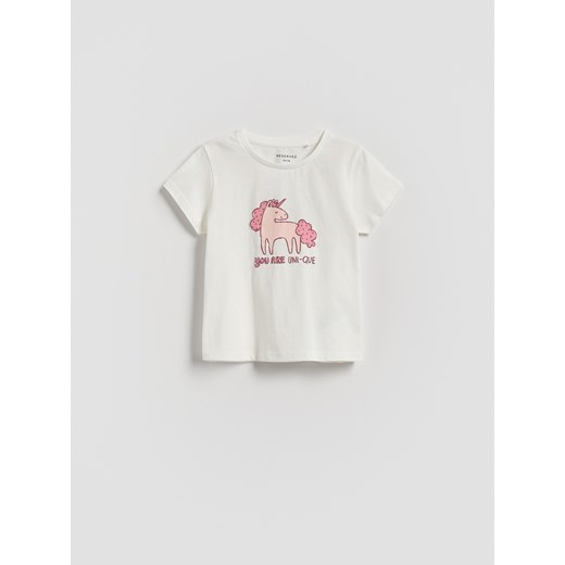 Reserved - T-shirt z nadrukiem 2 pack - wielobarwny Reserved 80 (9-12 m.) Reserved