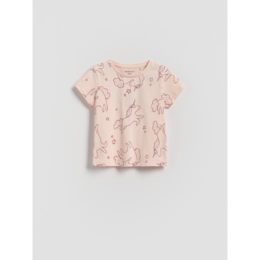 Reserved - T-shirt z nadrukiem 2 pack - wielobarwny Reserved 92 (1 Reserved