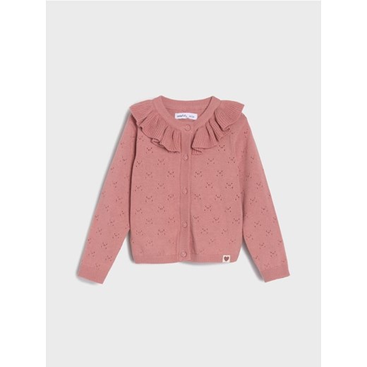 Sinsay - Sweter ażurowy z ozdobną falbaną - begonia ze sklepu Sinsay w kategorii Bluzy i swetry - zdjęcie 184616992