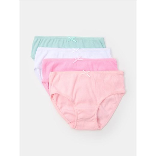 Sinsay - Majtki z prążkowanej dzianiny 4 pack - wielobarwny ze sklepu Sinsay w kategorii Majtki dziecięce - zdjęcie 184617062