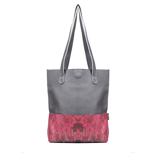 torebka damska skórzana Margaret shopper różowa ze sklepu Słoń Torbalski w kategorii Torby Shopper bag - zdjęcie 184617530