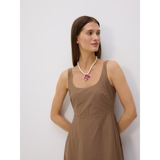 Reserved - Sukienka midi - brązowy Reserved M Reserved