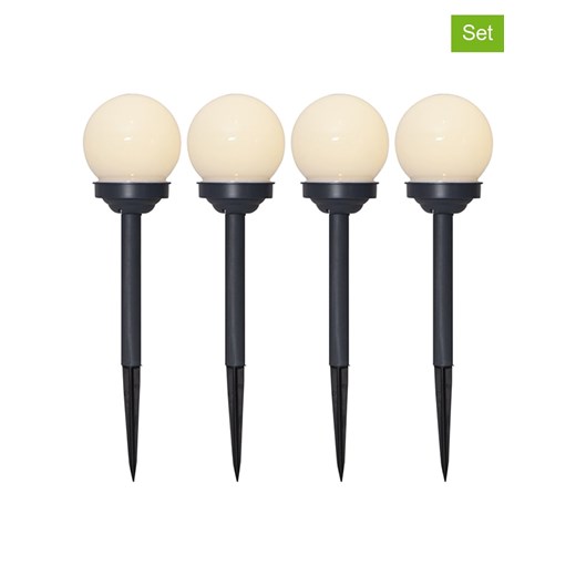 STAR Trading Solarne lampy ogrodowe LED (4 szt.) w kolorze czarno-białym - wys. 27 cm ze sklepu Limango Polska w kategorii Oświetlenie ogrodowe - zdjęcie 184619210