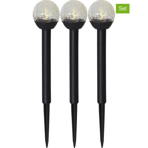 STAR Trading Solarne lampy ogrodowe LED (3 szt.) &quot;Roma&quot; w kolorze czarnym - (W) 23 cm ze sklepu Limango Polska w kategorii Oświetlenie ogrodowe - zdjęcie 184619213