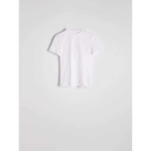 Reserved - T-shirt regular - biały ze sklepu Reserved w kategorii Bluzki damskie - zdjęcie 184619470