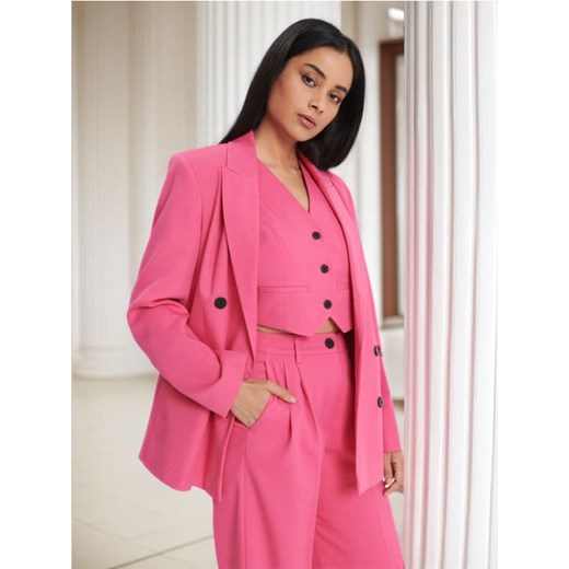 Sinsay - Spodnie wide leg - różowy Sinsay XXS Sinsay