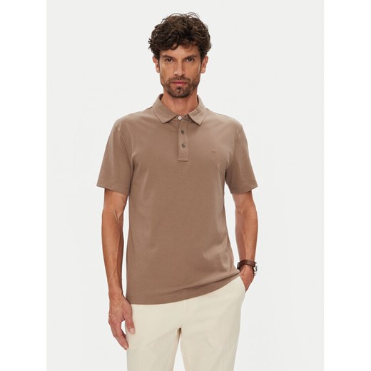 Michael Kors Polo CS15073C93 Brązowy Regular Fit ze sklepu MODIVO w kategorii T-shirty męskie - zdjęcie 184623321