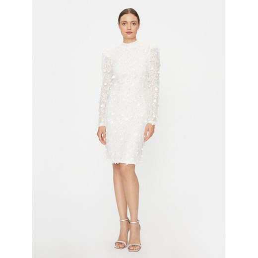 YAS Sukienka koktajlowa 26030914 Biały Slim Fit ze sklepu MODIVO w kategorii Sukienki - zdjęcie 184623334
