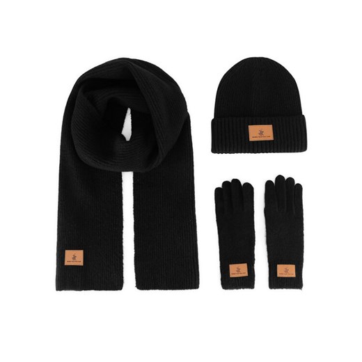 Beverly Hills Polo Club Zestaw czapka, szalik i rękawiczki BHPC-MC-001-AW24 Czarny ze sklepu MODIVO w kategorii Rękawiczki męskie - zdjęcie 184623363