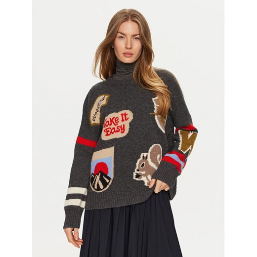 Weekend Max Mara Sweter Talamo 2425366212 Szary Relaxed Fit ze sklepu MODIVO w kategorii Swetry damskie - zdjęcie 184623402