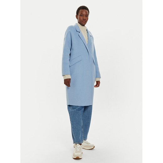 United Colors Of Benetton Płaszcz wełniany 28F7DN06B Niebieski Regular Fit ze sklepu MODIVO w kategorii Płaszcze damskie - zdjęcie 184623533