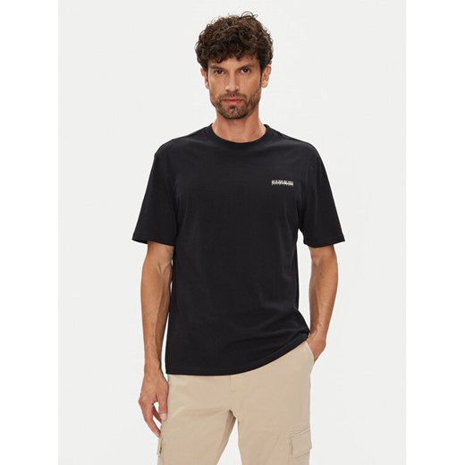 Napapijri T-Shirt Smallbox NP0A88TR Czarny Regular Fit ze sklepu MODIVO w kategorii T-shirty męskie - zdjęcie 184623582