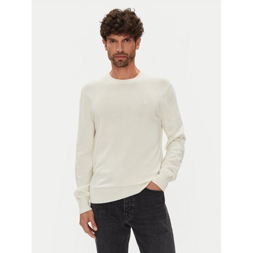 Calvin Klein Sweter LV040BM343 Écru Regular Fit ze sklepu MODIVO w kategorii Swetry męskie - zdjęcie 184623670