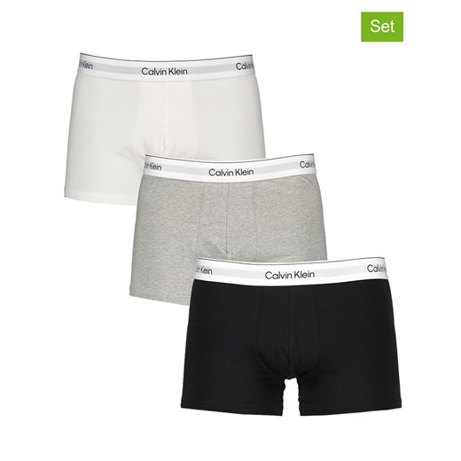 CALVIN KLEIN UNDERWEAR Bokserki (3 pary) w kolorze czarno-szaro-białym ze sklepu Limango Polska w kategorii Majtki męskie - zdjęcie 184627710
