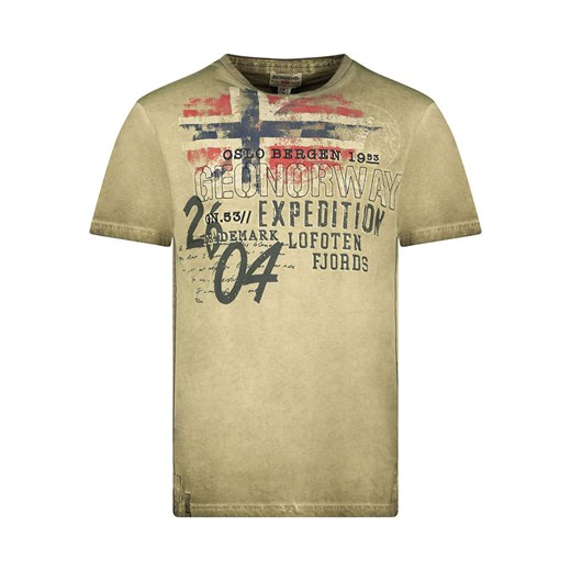 Geographical Norway Koszulka &quot;Jelegant&quot; w kolorze khaki ze sklepu Limango Polska w kategorii T-shirty męskie - zdjęcie 184628262