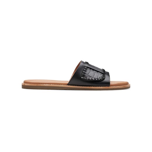 Clarks Skórzane klapki &quot;Maritime Mule&quot; w kolorze czarnym ze sklepu Limango Polska w kategorii Klapki damskie - zdjęcie 184628933