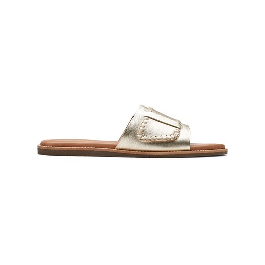 Clarks Skórzane klapki &quot;Maritime Mule&quot; w kolorze złotym ze sklepu Limango Polska w kategorii Klapki damskie - zdjęcie 184628940