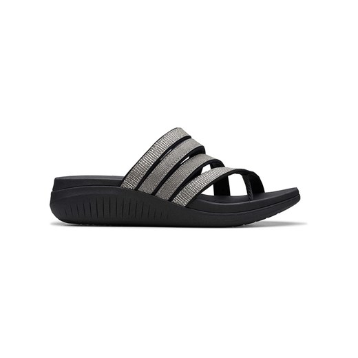 Clarks Klapki &quot;Glide Hi Iris&quot; w kolorze srebrnym ze sklepu Limango Polska w kategorii Klapki damskie - zdjęcie 184628982