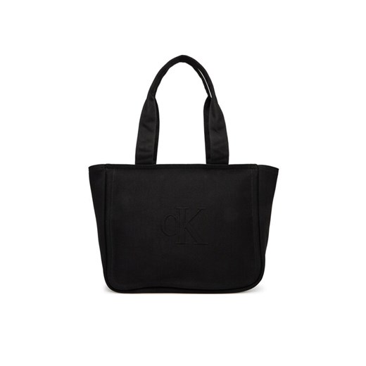 Calvin Klein Jeans Torebka Summer Canvas Tote LV04K3098G Czarny ze sklepu MODIVO w kategorii Torby Shopper bag - zdjęcie 184629061