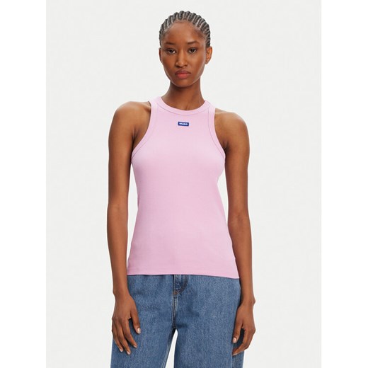 HUGO Top 50508857 Różowy Slim Fit ze sklepu MODIVO w kategorii Bluzki damskie - zdjęcie 184629074