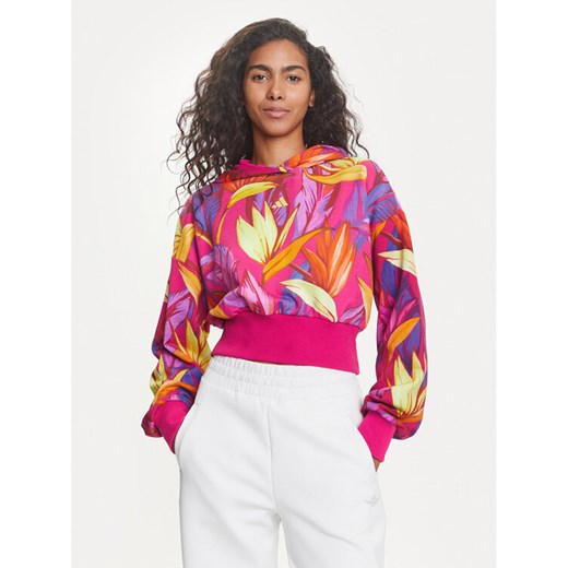 adidas Bluza FARM JD6283 Różowy Loose Fit ze sklepu MODIVO w kategorii Bluzy damskie - zdjęcie 184629083