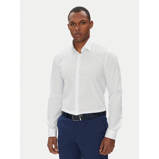 Calvin Klein Koszula K10K114299 Biały Slim Fit ze sklepu MODIVO w kategorii Koszule męskie - zdjęcie 184629102
