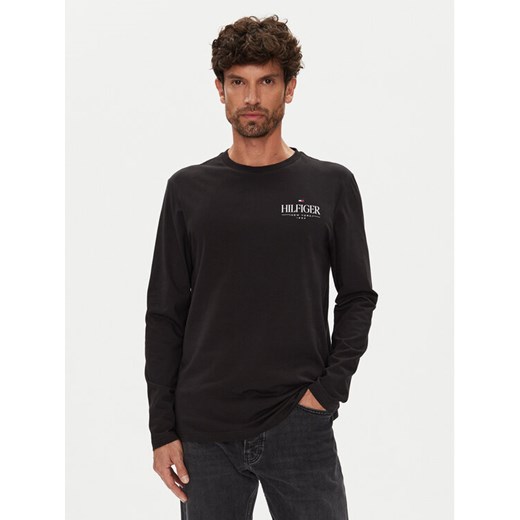 Tommy Hilfiger Longsleeve Stack MW0MW41293 Czarny Regular Fit ze sklepu MODIVO w kategorii T-shirty męskie - zdjęcie 184629140