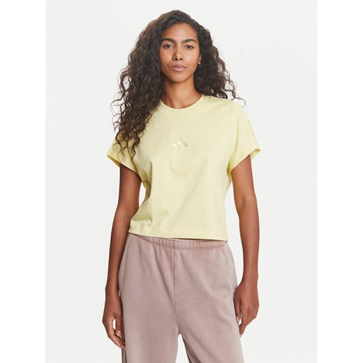 adidas T-Shirt ALL SZN JJ1239 Żółty Regular Fit ze sklepu MODIVO w kategorii Bluzki damskie - zdjęcie 184629163