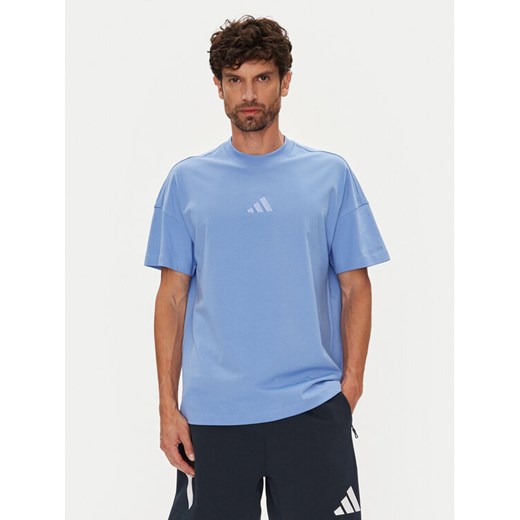 adidas T-Shirt ALL SZN JX5084 Niebieski Loose Fit ze sklepu MODIVO w kategorii T-shirty męskie - zdjęcie 184629164