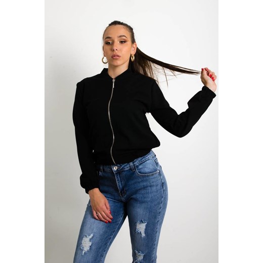 CZARNA BLUZA ZAPINANA NA ZAMEK ze sklepu olika.com.pl w kategorii Bluzy damskie - zdjęcie 184630031