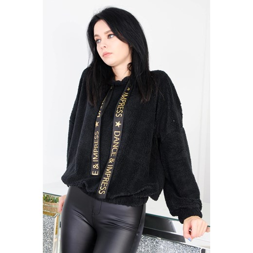 CZARNA BLUZA POLAROWA Z KAPTUREM ze sklepu olika.com.pl w kategorii Bluzy damskie - zdjęcie 184630104