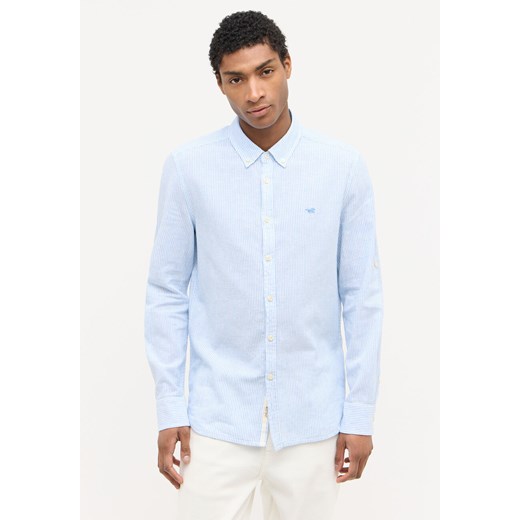 Męska Koszula MUSTANG Rawlins Linen Stripe Small 1015235 12595 ze sklepu YouNeedit.pl w kategorii Koszule męskie - zdjęcie 184630340