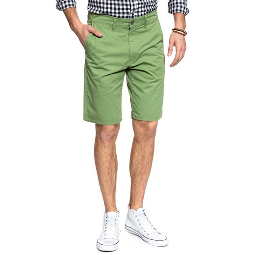 SPODENKI MĘSKIE WRANGLER CHINO SHORT JADE GREEN W14AKM33H 112126562 ze sklepu YouNeedit.pl w kategorii Spodenki męskie - zdjęcie 184630352