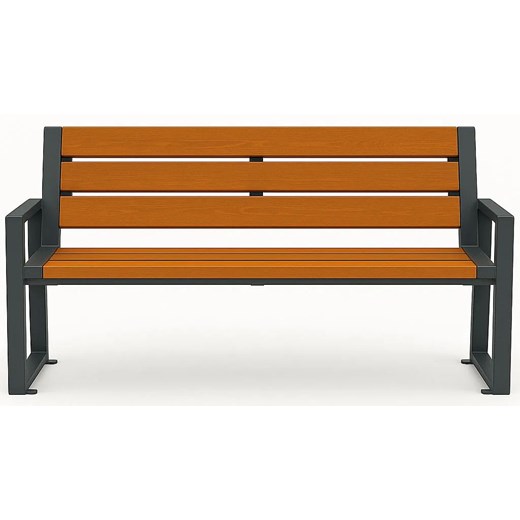 Ogrodowa ławka w kolorze orzech F6-T52 ze sklepu Edinos.pl w kategorii Ławki ogrodowe - zdjęcie 184630680