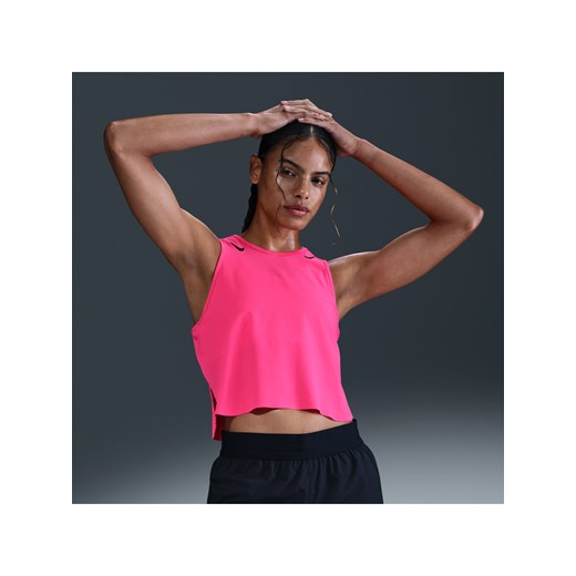 Damska koszulka bez rękawów o skróconym kroju do biegania Dri-FIT ADV Nike AeroSwift - Różowy ze sklepu Nike poland w kategorii Bluzki damskie - zdjęcie 184631261