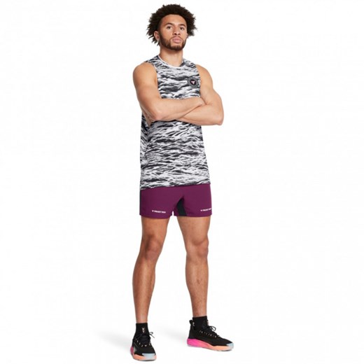 Męskie spodenki treningowe Under Armour Project Rock Ultimate 5" Short - fioletowe ze sklepu Sportstylestory.com w kategorii Spodenki męskie - zdjęcie 184631382