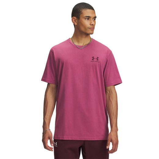 Męski t-shirt z nadrukiem Under Armour UA M Sportstyle LC SS - różowy ze sklepu Sportstylestory.com w kategorii T-shirty męskie - zdjęcie 184631524