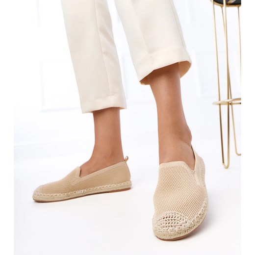 Beżowe espadryle na platformie Luna beżowy ze sklepu ButyModne.pl w kategorii Espadryle damskie - zdjęcie 184632302