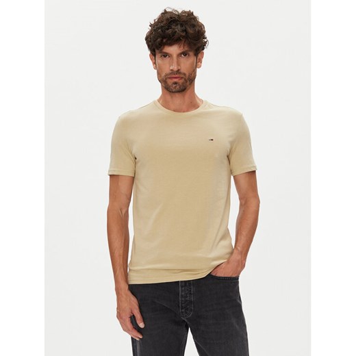 Tommy Jeans T-Shirt Jaspe DM0DM20363 Beżowy Slim Fit ze sklepu MODIVO w kategorii T-shirty męskie - zdjęcie 184632562