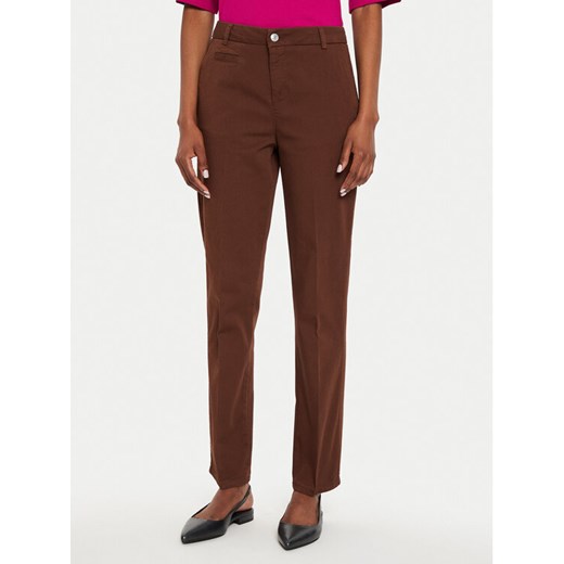 United Colors Of Benetton Chinosy 4GD7DF061 Brązowy Regular Fit ze sklepu MODIVO w kategorii Spodnie damskie - zdjęcie 184632591