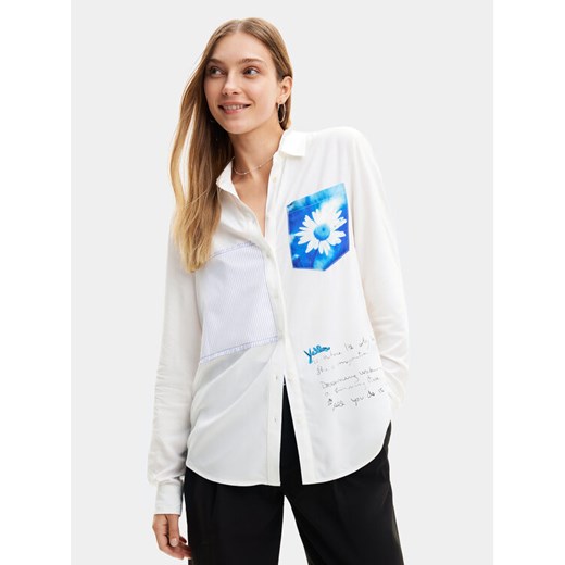 Desigual Koszula Genova 24SWCW21 Biały Regular Fit ze sklepu MODIVO w kategorii Koszule damskie - zdjęcie 184632603