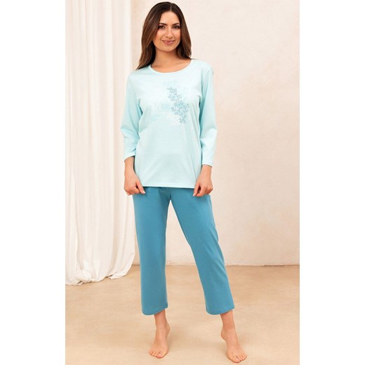 Bawełniana piżama damska turkusowa plus size 706, Kolor turkusowy, Rozmiar XXL, Regina ze sklepu Primodo w kategorii Piżamy damskie - zdjęcie 184633844