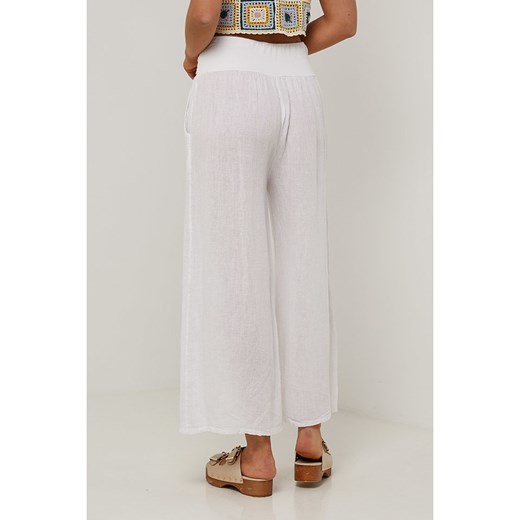 Le Monde du Lin Lniane spodnie w kolorze białym Le Monde Du Lin 36/38 wyprzedaż Limango Polska