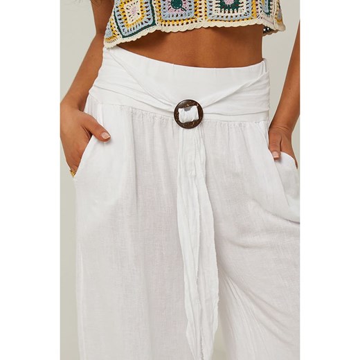 Le Monde du Lin Lniane spodnie w kolorze białym Le Monde Du Lin 36/38 okazja Limango Polska