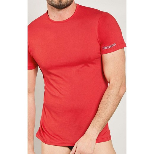 Kappa czerwona koszulka męska bawełniana z krótkim rękawem K1305, Kolor czerwony, Rozmiar M, Kappa ze sklepu Intymna w kategorii T-shirty męskie - zdjęcie 184634374