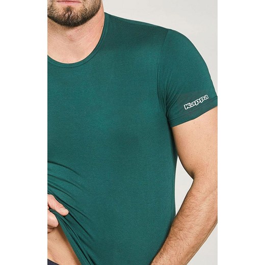 Kappa zielona koszulka męska bawełniana z krótkim rękawem K1305, Kolor zielony, Rozmiar M, Kappa ze sklepu Intymna w kategorii T-shirty męskie - zdjęcie 184634380