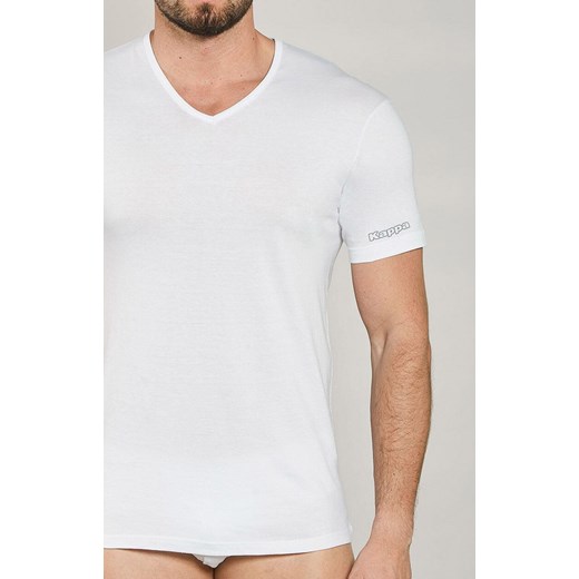 Kappa koszulka męska w serek z krótkim rękawem biała K1315, Kolor biały, Rozmiar S, Kappa ze sklepu Intymna w kategorii T-shirty męskie - zdjęcie 184634382