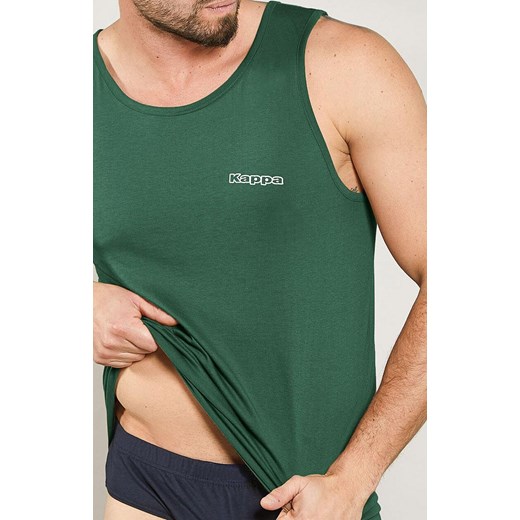 Kappa zielona koszulka męska bawełniana na szerokich ramiączkach K1325, Kolor zielony, Rozmiar M, Kappa ze sklepu Intymna w kategorii T-shirty męskie - zdjęcie 184634392
