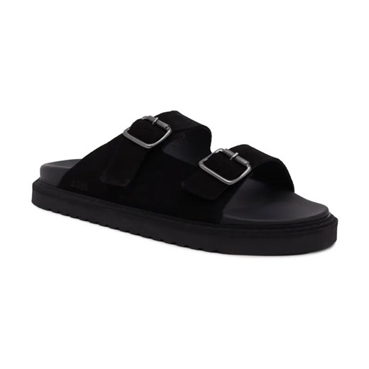 BOSS BLACK Skórzane klapki Cliff Sand ze sklepu Gomez Fashion Store w kategorii Klapki męskie - zdjęcie 184634581